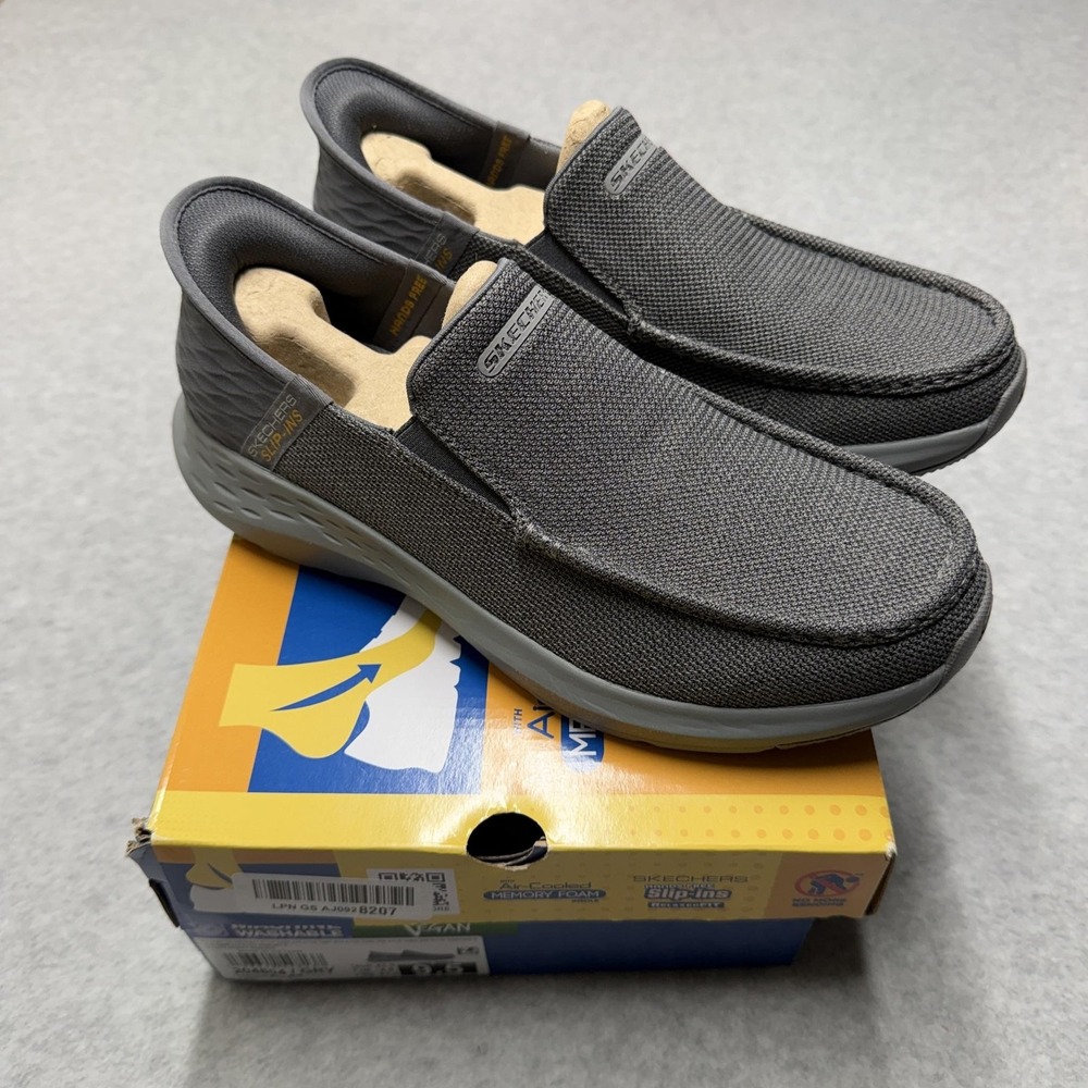Skechers Slip-Ins Parson-Ralven Shoes Mens 9.5 Gray Vegan Slip On Casual Loafer
